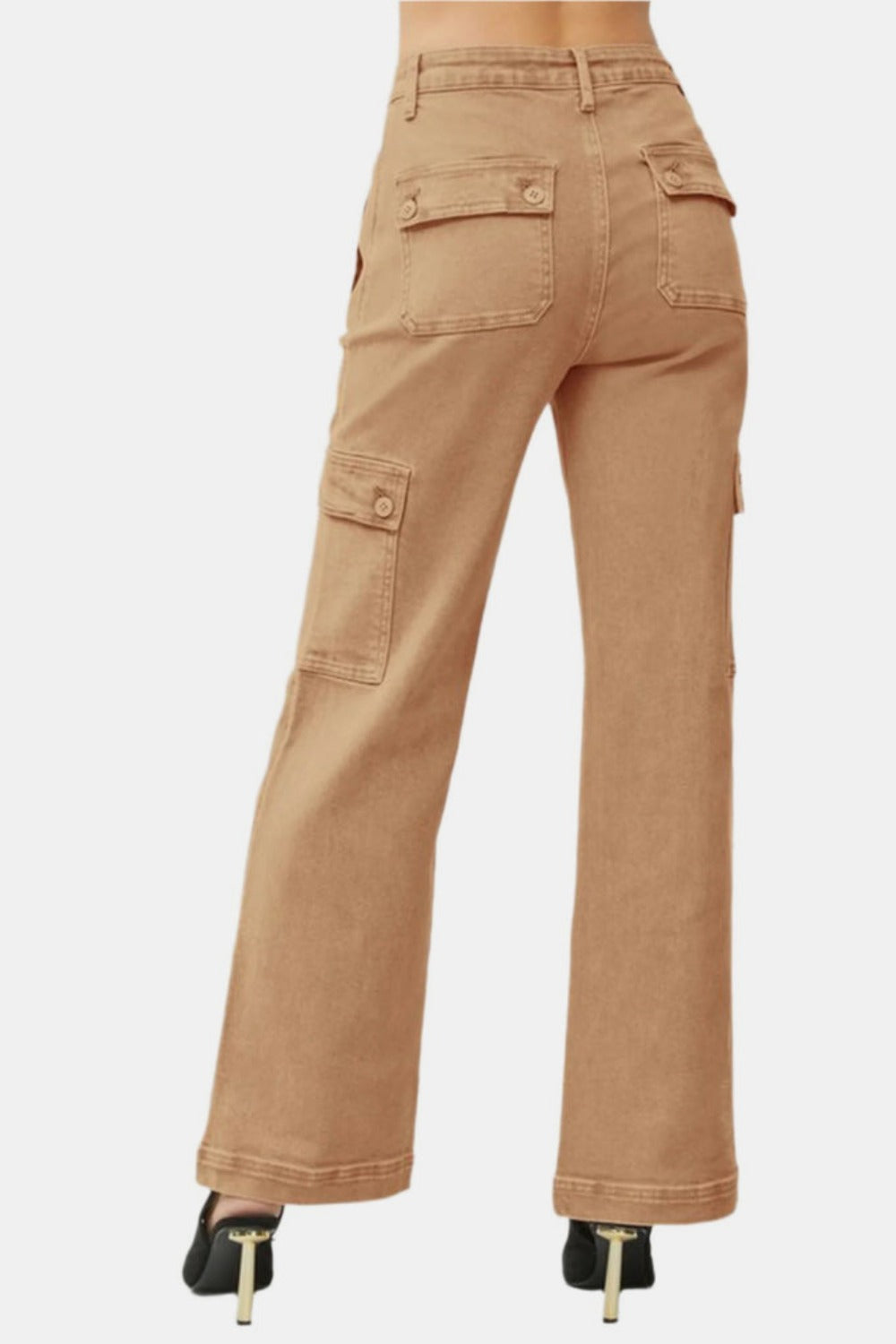 RISEN Full Size High Rise Wide Leg Cargo Jeans RISEN Full Size High Rise Wide Leg Cargo Jeans - TopFashionHQ