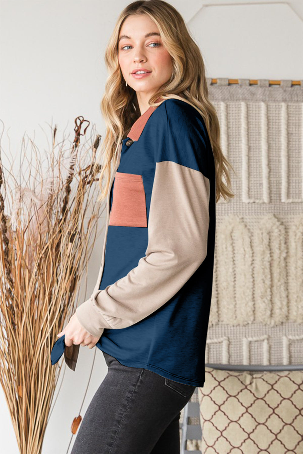 Heimish Full Size Color Block Button Down Shirt Heimish Full Size Color Block Button Down Shirt - TopFashionHQ