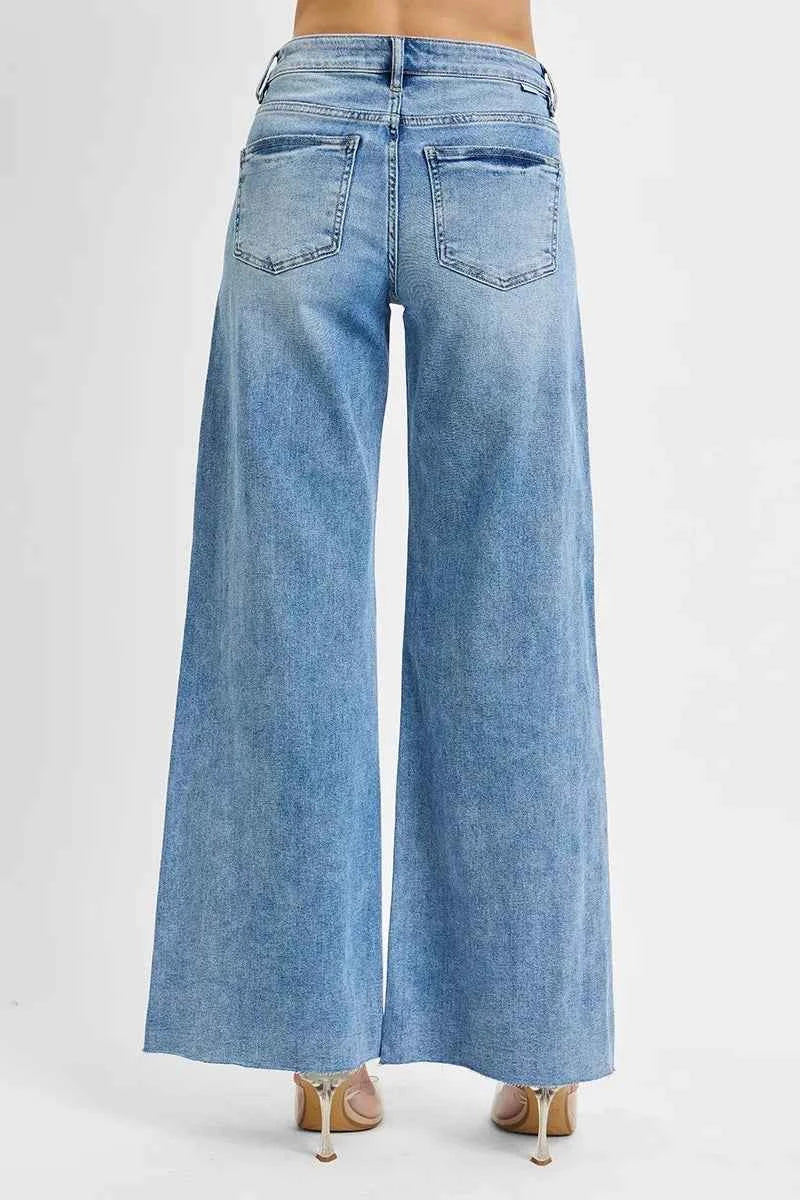RISEN Full Size Tummy Control High Rise Ankle Palazzo Jeans Plus Size RISEN Full Size Tummy Control High Rise Ankle Palazzo Jeans Plus Size