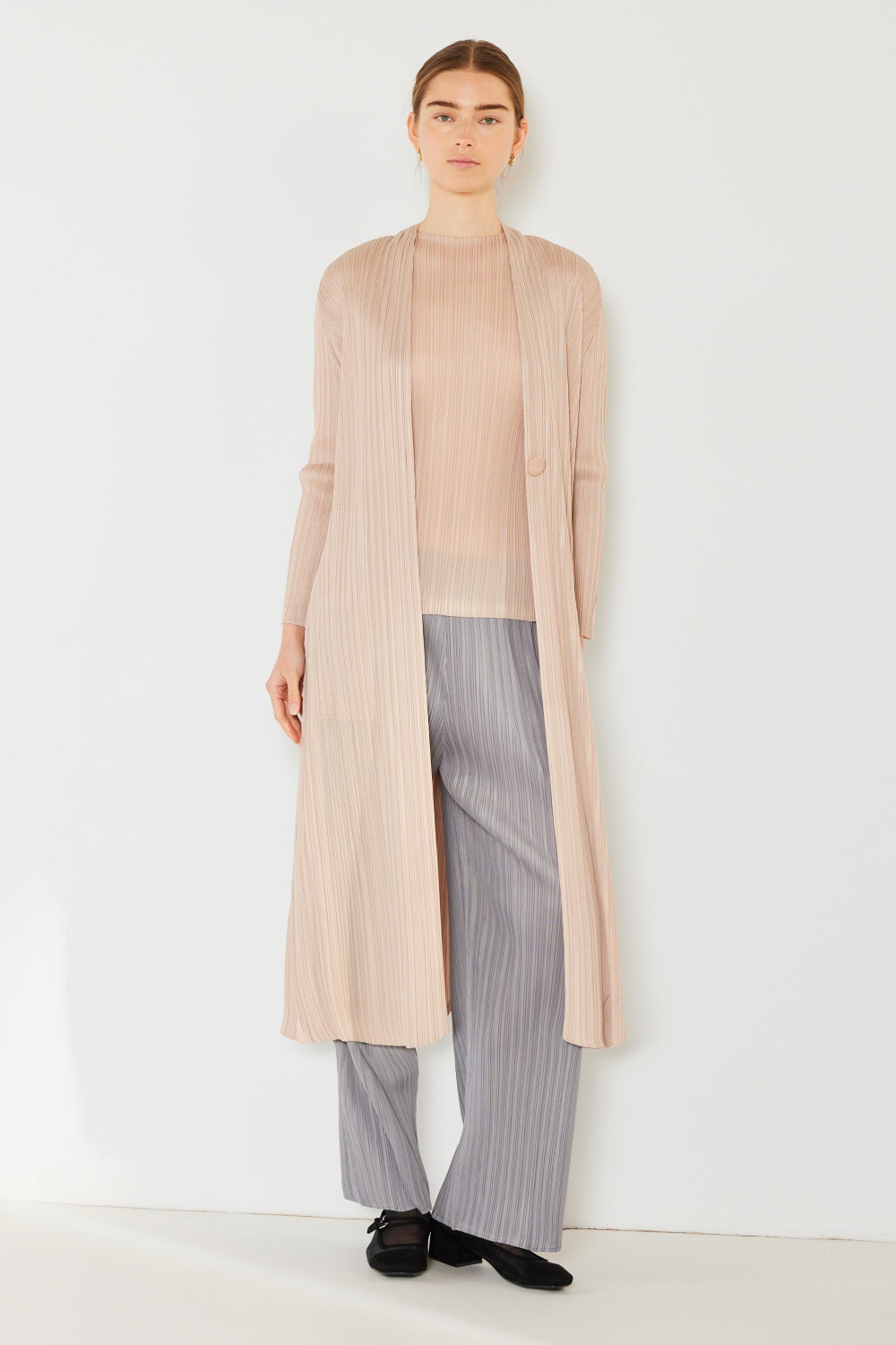 Marina West Swim Pleated Long Sleeve Cardigan Marina West Swim Pleated Long Sleeve Cardigan - TopFashionHQ