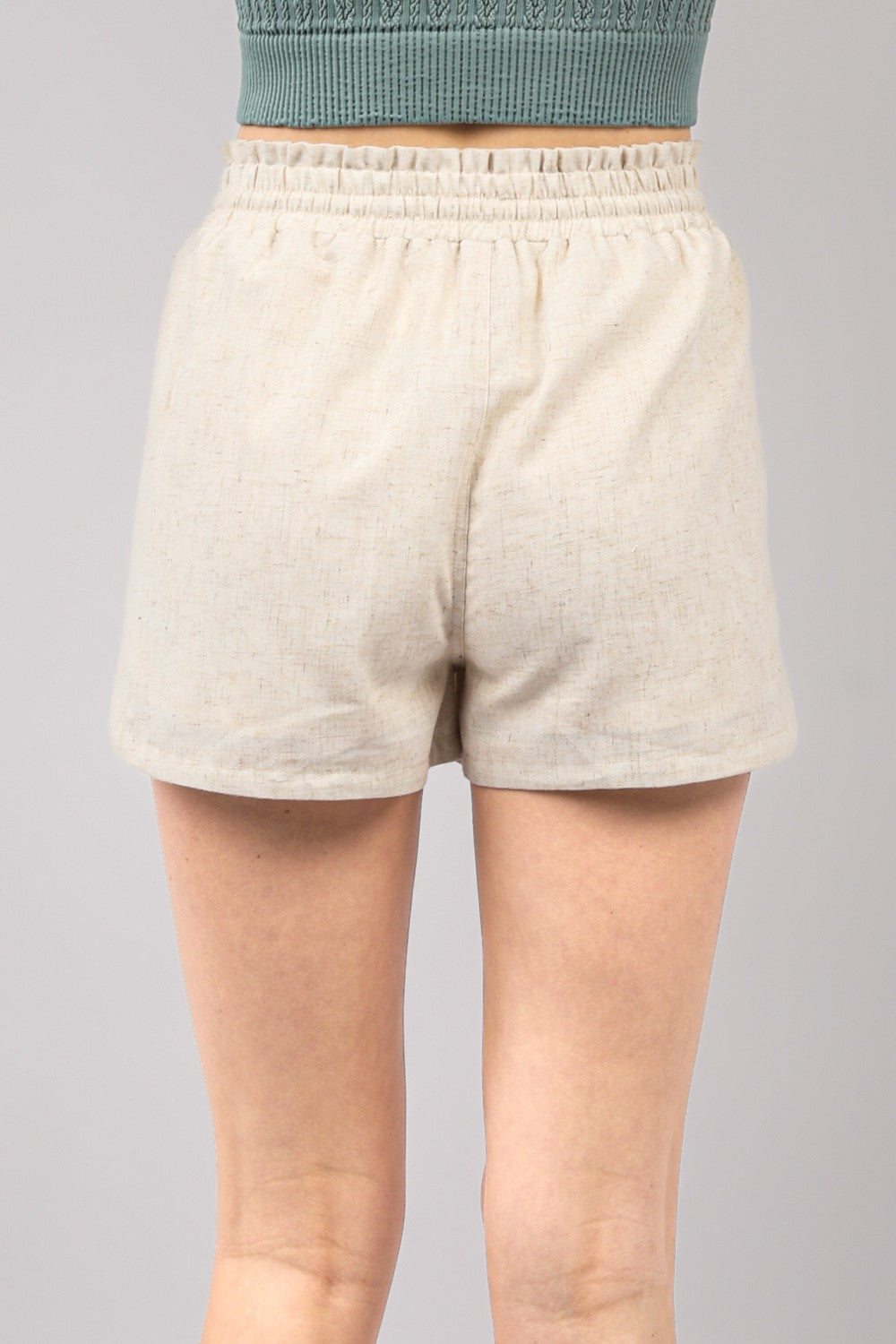 VERY J Drawstring Elastic Waist Linen Shorts VERY J Drawstring Elastic Waist Linen Shorts - TopFashionHQ