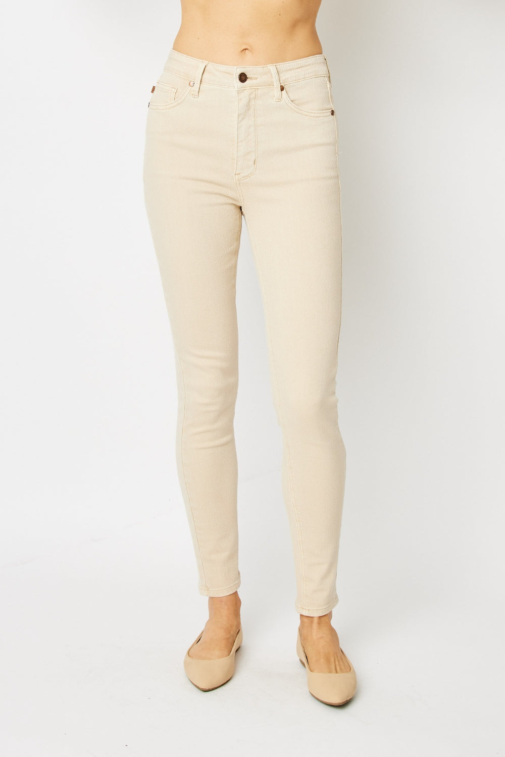 Judy Blue Full Size Garment Dyed Tummy Control Skinny Jeans Judy Blue Full Size Garment Dyed Tummy Control Skinny Jeans - TopFashionHQ