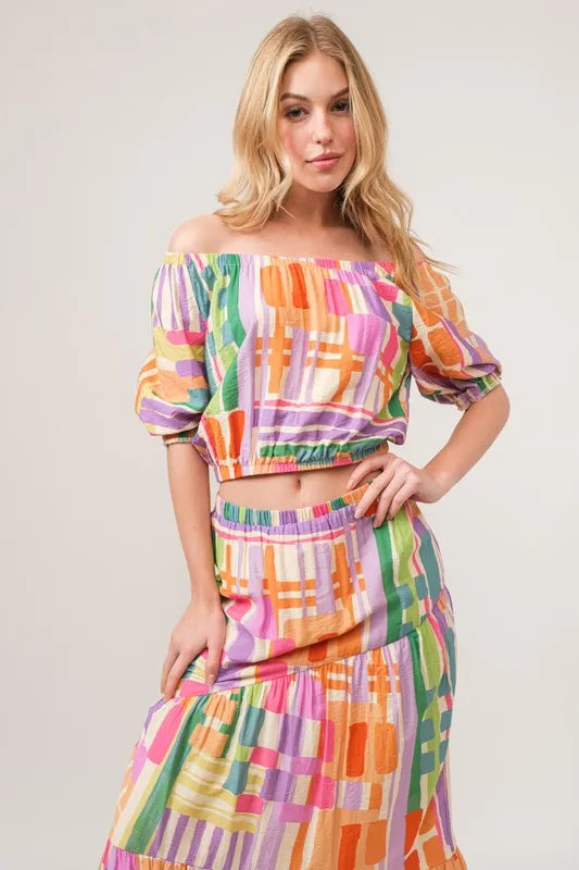 And The Why Asymmetric Geo Printed Tiered Maxi Skirt 2b8b1e5397654b4f9d16084846140dbd-Max-Origin