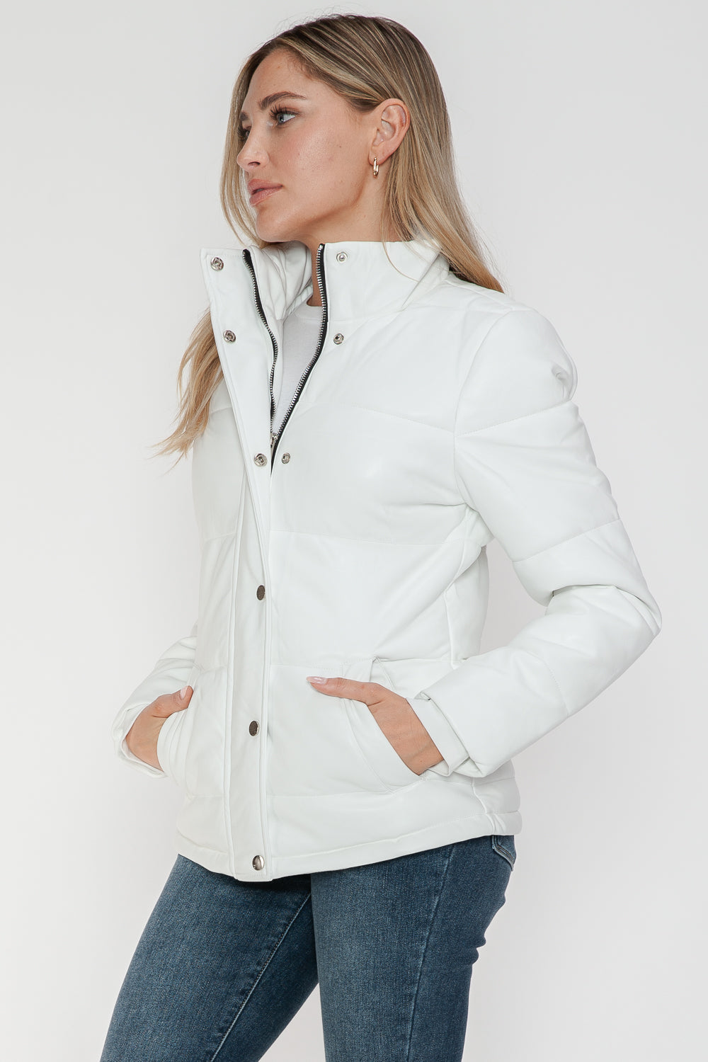 YMI Pocketed Zip Up Turtleneck Puffer Jacket YMI Pocketed Zip Up Turtleneck Puffer Jacket - TopFashionHQ