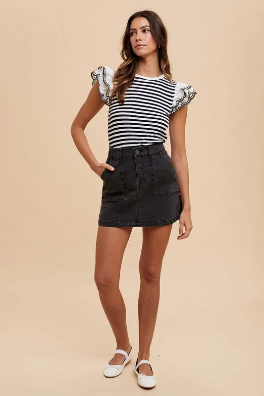 Annie Wear Cargo Denim Mini Skirt 2b8ee273-556c-4fc9-8fcf-dfb946f4e457-Max