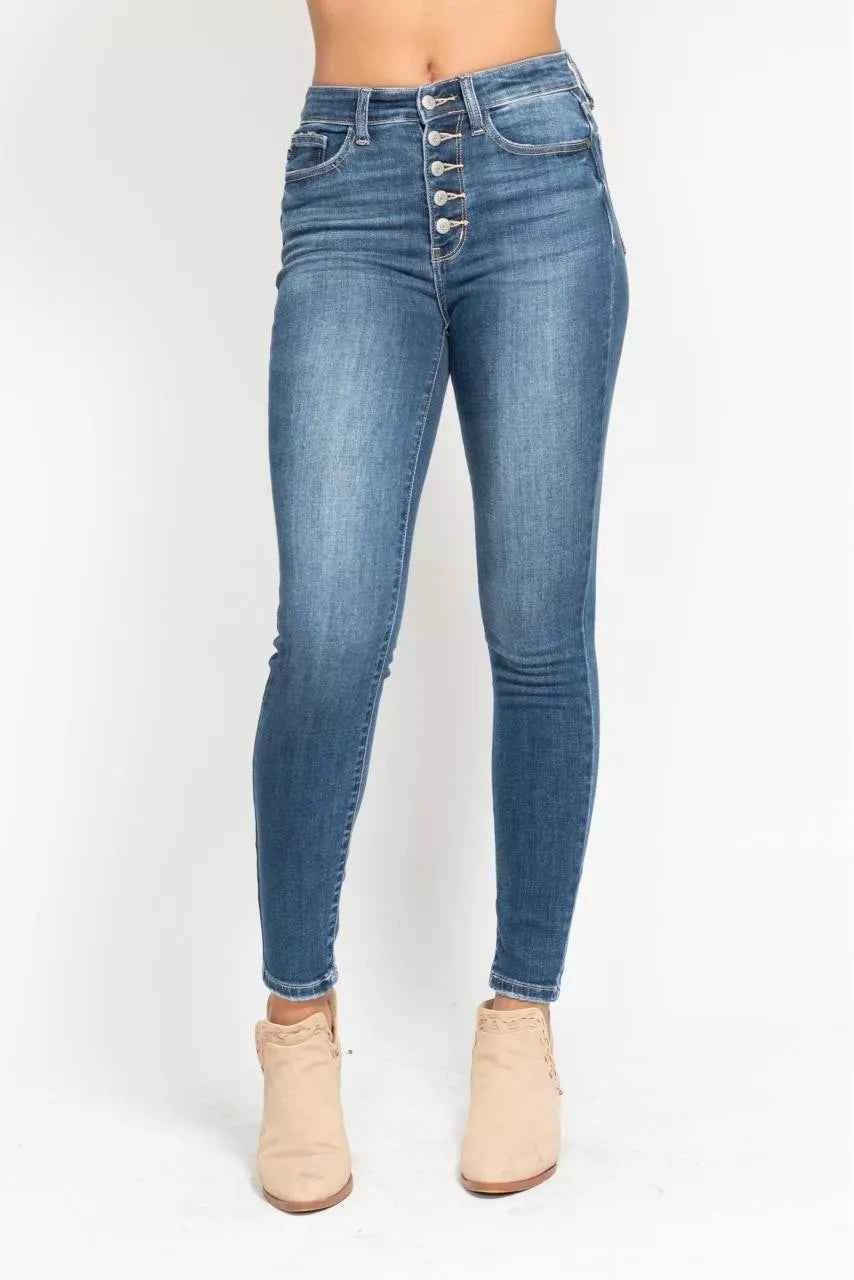 Judy Blue Full Size High Rise Button Fly Skinny Jeans Plus Size Judy Blue Full Size High Rise Button Fly Skinny Jeans Plus Size