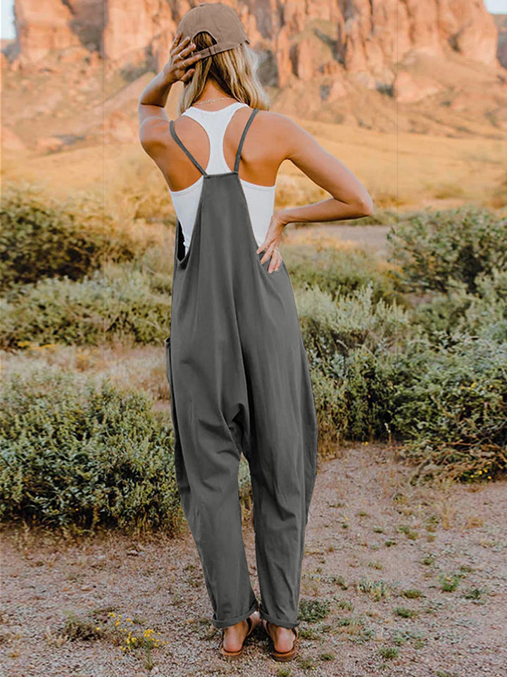 Double Take Full Size Sleeveless V-Neck Pocketed Jumpsuit Double Take Full Size Sleeveless V-Neck Pocketed Jumpsuit - TopFashionHQ