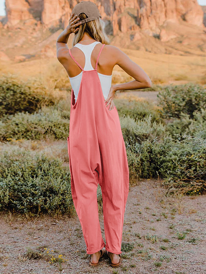Double Take Full Size Sleeveless V-Neck Pocketed Jumpsuit Double Take Full Size Sleeveless V-Neck Pocketed Jumpsuit - TopFashionHQ