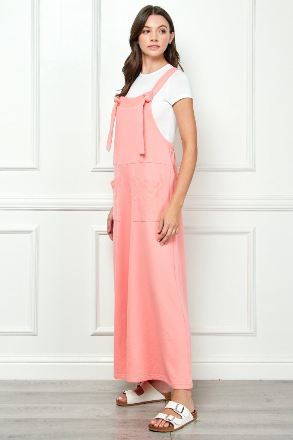 Veveret Wide Strap French Terry Overalls Veveret Wide Strap French Terry Overalls - TopFashionHQ