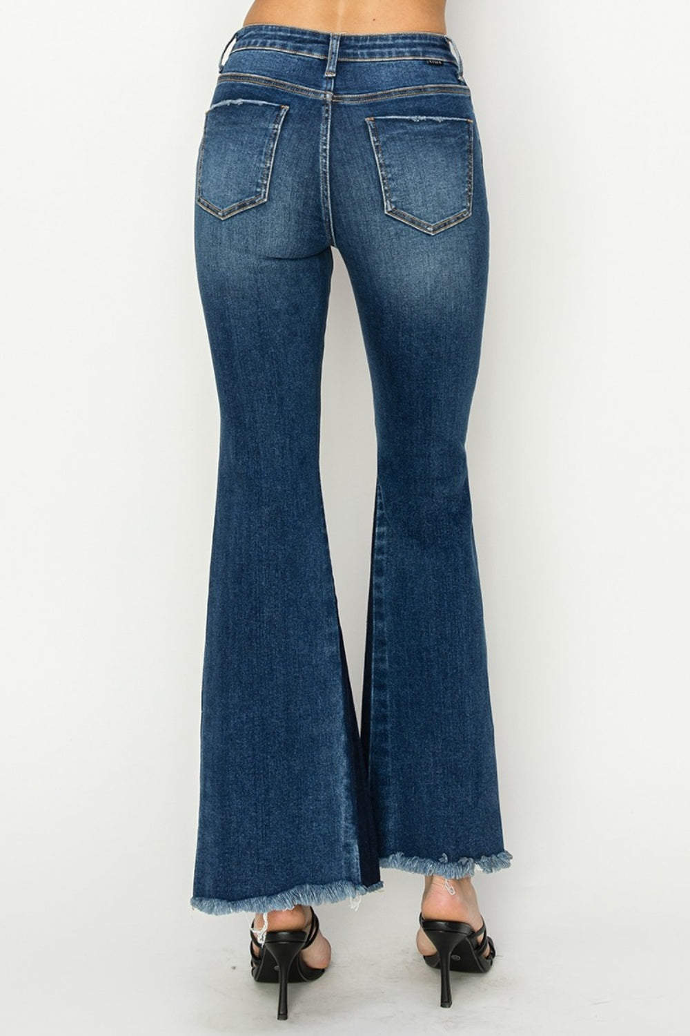 RISEN Full Size High Rise Side Shadow Seam Detail Slit Flare Jeans RISEN Full Size High Rise Side Shadow Seam Detail Slit Flare Jeans - TopFashionHQ