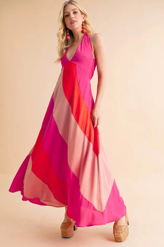 Aemi+Co Color Block Sleeveless Maxi Dress 2de9b08cb2fb4baeaf6db1e601b741da-Max-Origin