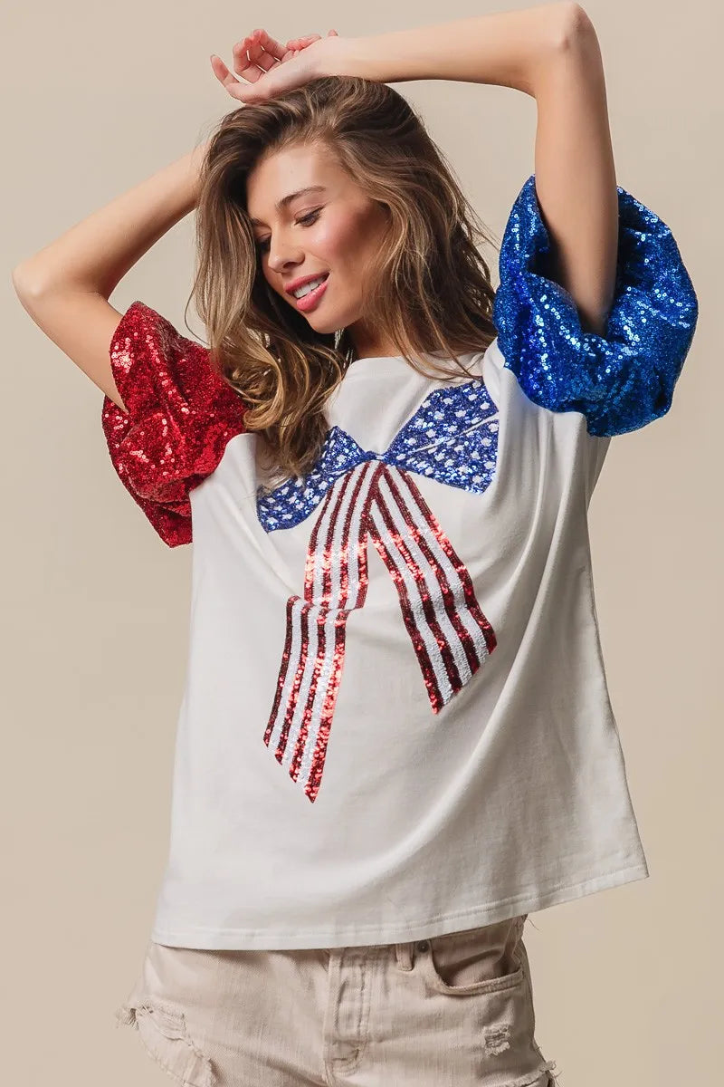 BiBi Sequin American Flag Bow Top 2e44f4835bcb435aa21f1319141d1fcd-Max-Origin