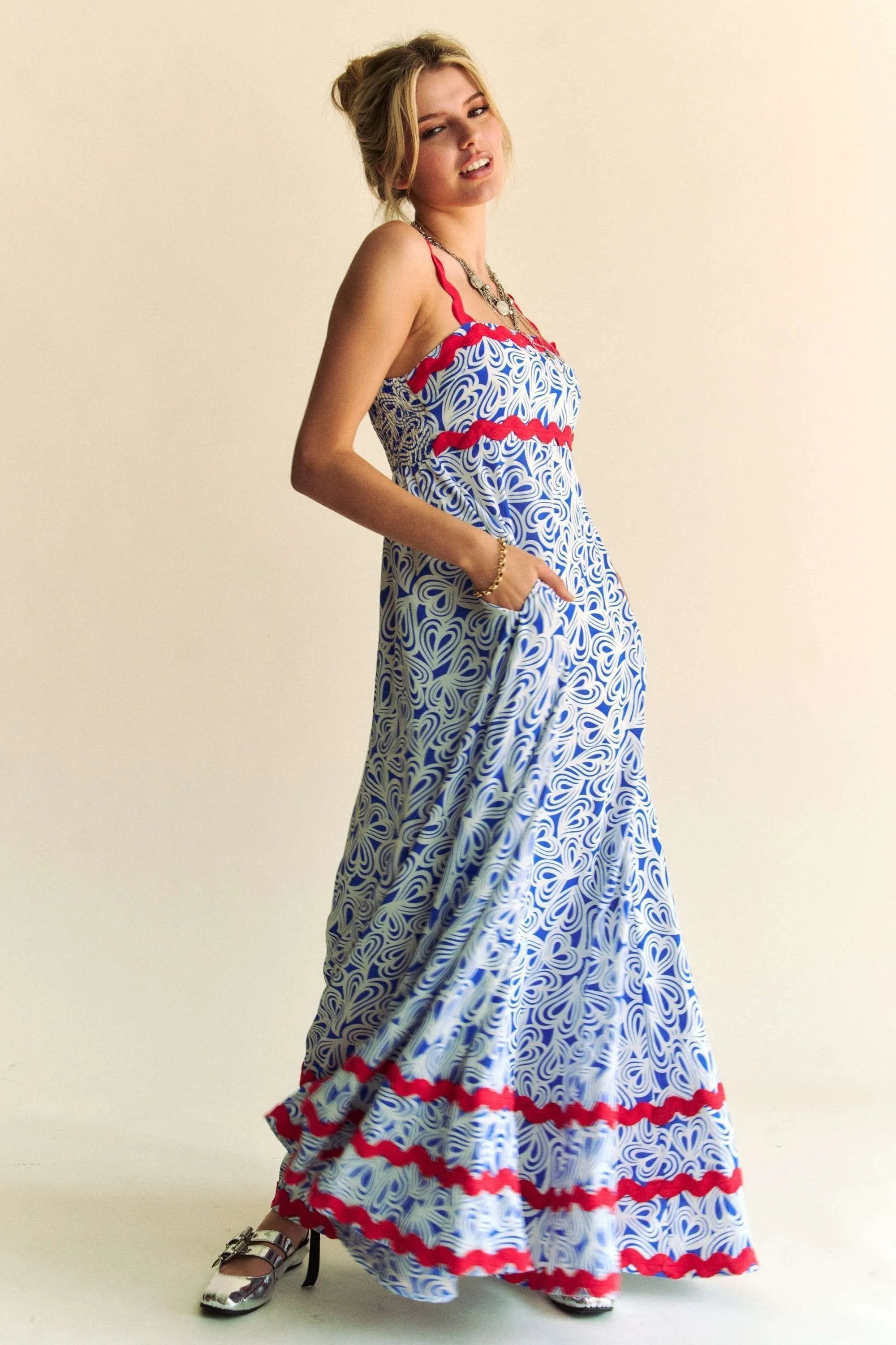 Davi & Dani Geo 2 Tone Printed Wavi Trim Tiered Maxi Dress 2e99dce2e55245f7a99bbb4bfc2cf09f-Max-Origin