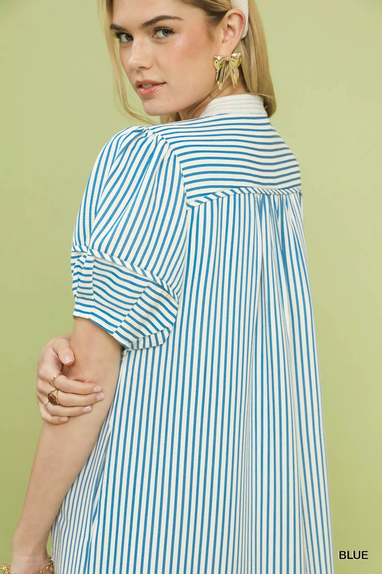 Umgee Pinstripe Shift Dress with Contrast Trim 2f01327b-b05c-4616-881b-d130e9e9359d-Max-Origin