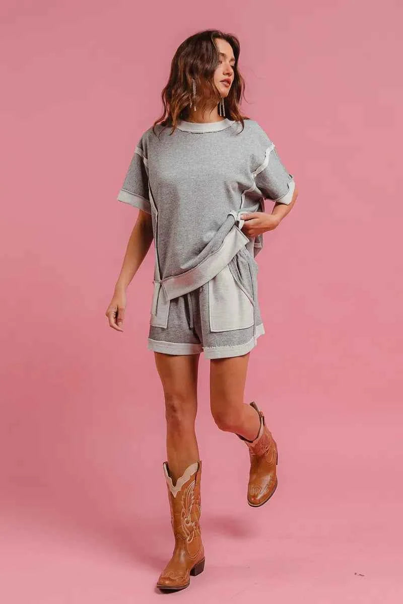 BiBi French Terry Knit Shorts with Side Pocket BiBi French Terry Knit Shorts with Side Pocket