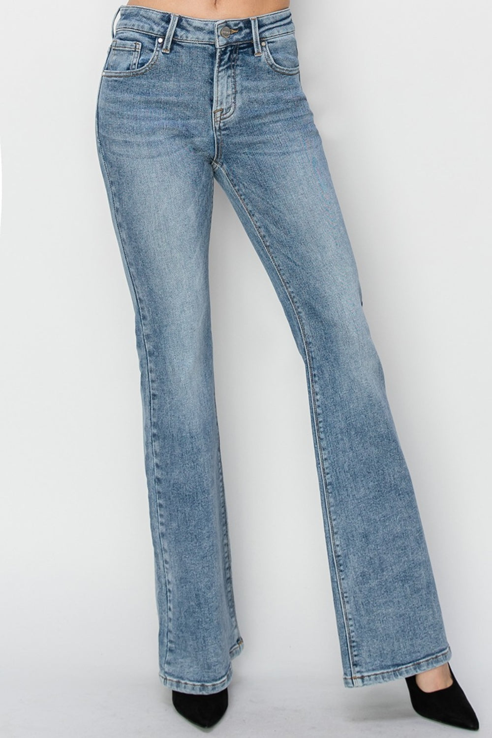 RISEN Full Size Mid Rise Bootcut Jeans RISEN Full Size Mid Rise Bootcut Jeans - TopFashionHQ