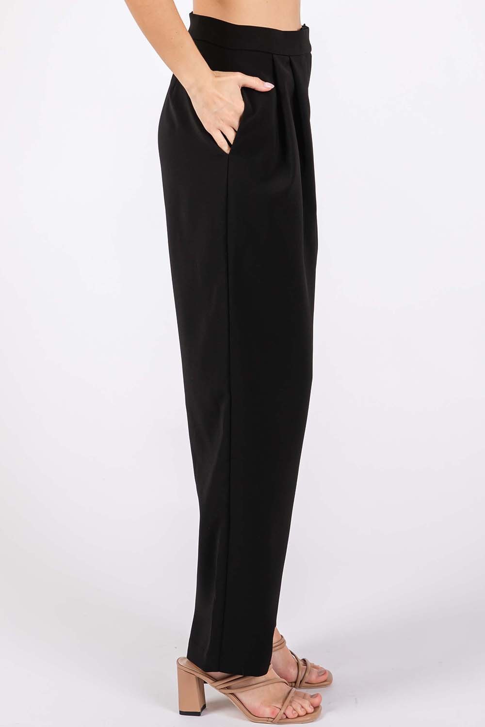 GeeGee High-Waisted Pleated Pants GeeGee High-Waisted Pleated Pants - TopFashionHQ