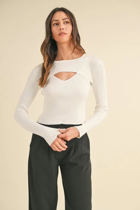MABLE Cut Out Long Sleeve Ribbed Knit Top 30051ea37f5d44dfbe241d25f6696f80-Max-Origin