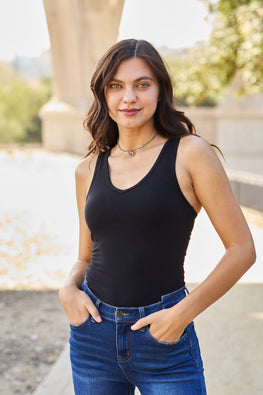 Zenana Racerback Tank Bodysuit - TopFashionHQ