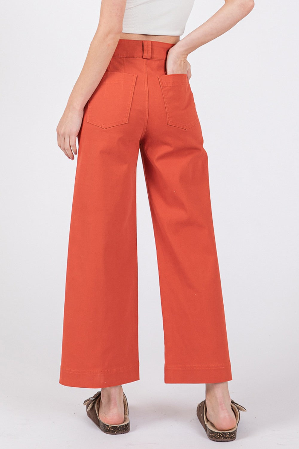 SAGE + FIG Wide Leg Cropped Pants SAGE + FIG Wide Leg Cropped Pants - TopFashionHQ
