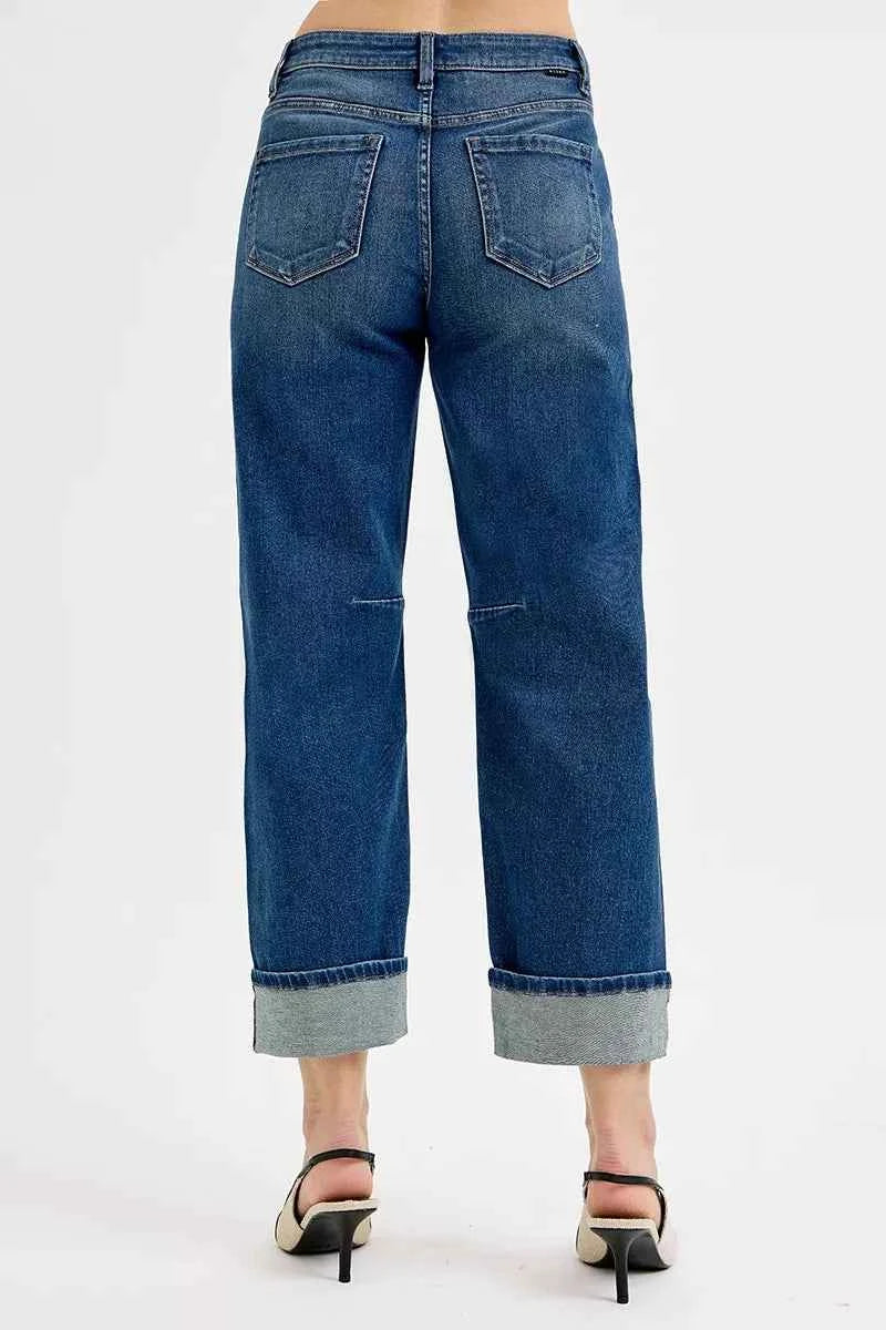 RISEN Slouchy Crop Barrel Cuffed Jeans RISEN Slouchy Crop Barrel Cuffed Jeans