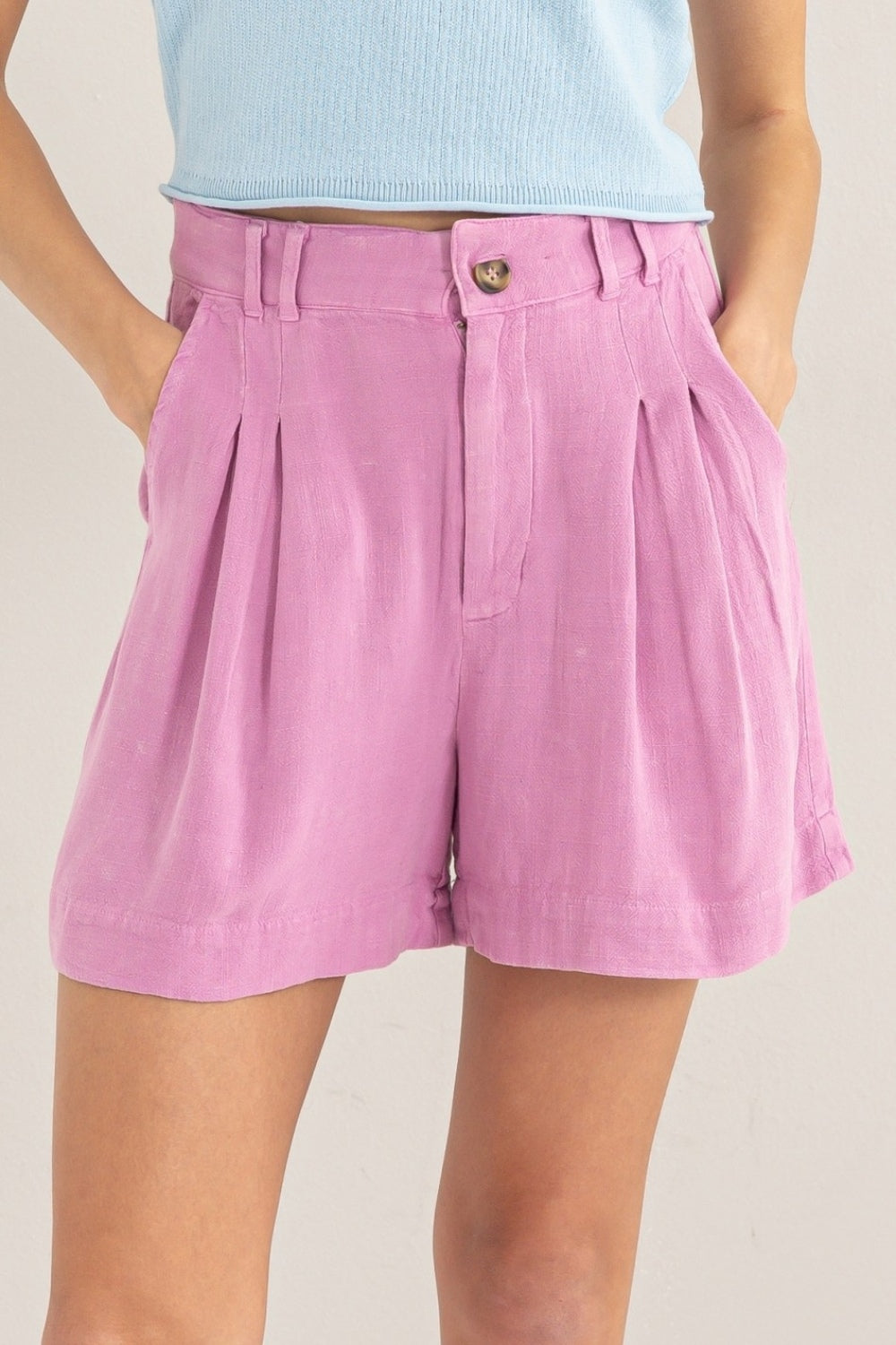 HYFVE High Waist Pleated Linen Shorts HYFVE High Waist Pleated Linen Shorts