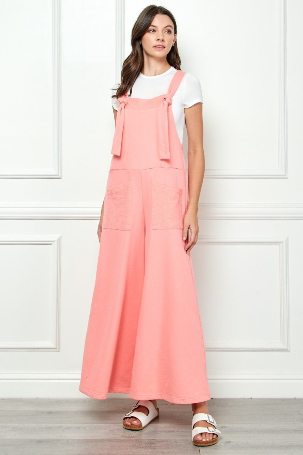Veveret Wide Strap French Terry Overalls Veveret Wide Strap French Terry Overalls - TopFashionHQ