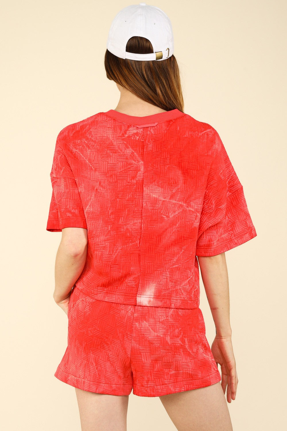 VERY J Quilted Washed Crop Top and Shorts Set VERY J Quilted Washed Crop Top and Shorts Set - TopFashionHQ