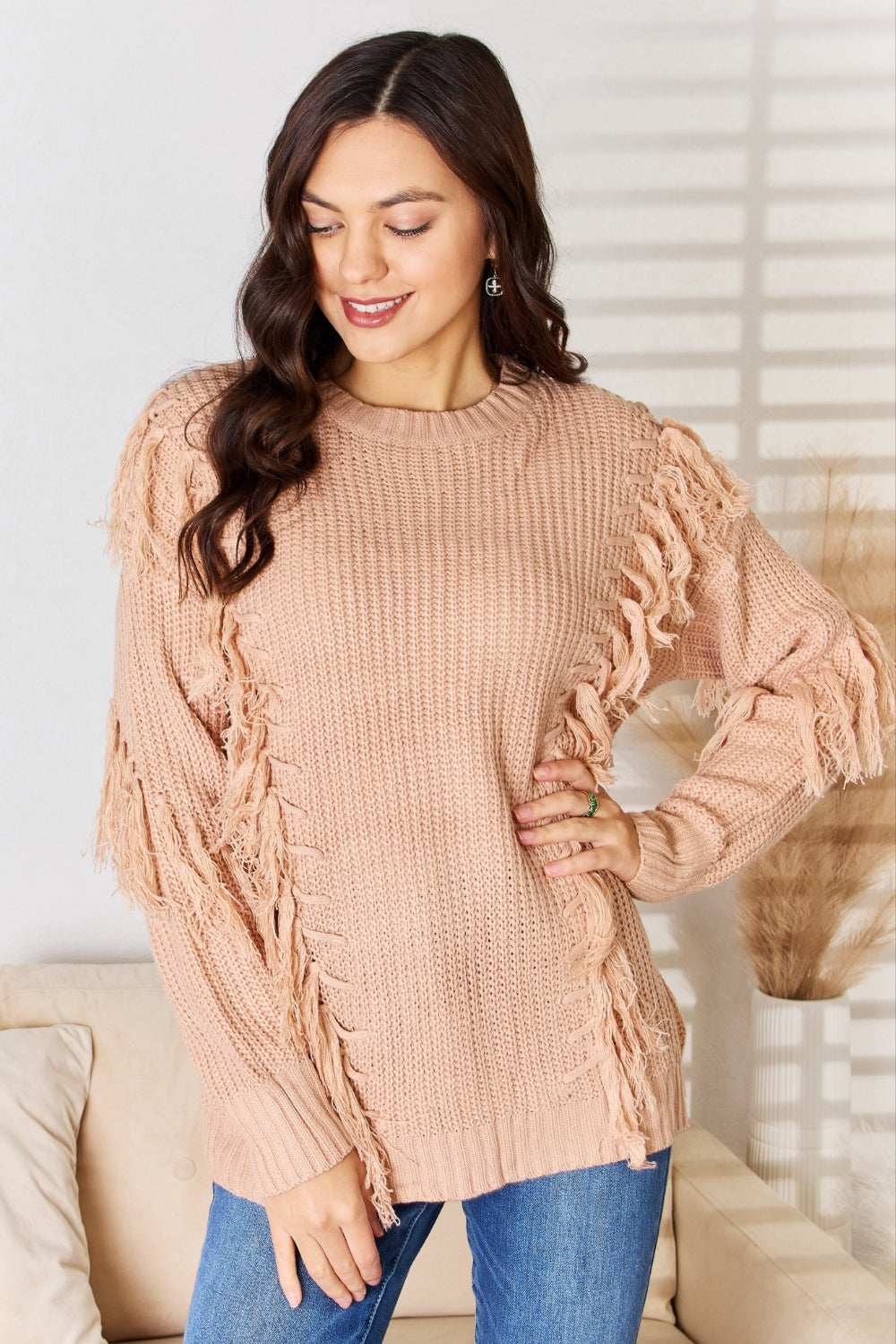 And The Why Tassel Detail Long Sleeve Sweater And The Why Tassel Detail Long Sleeve Sweater - TopFashionHQ