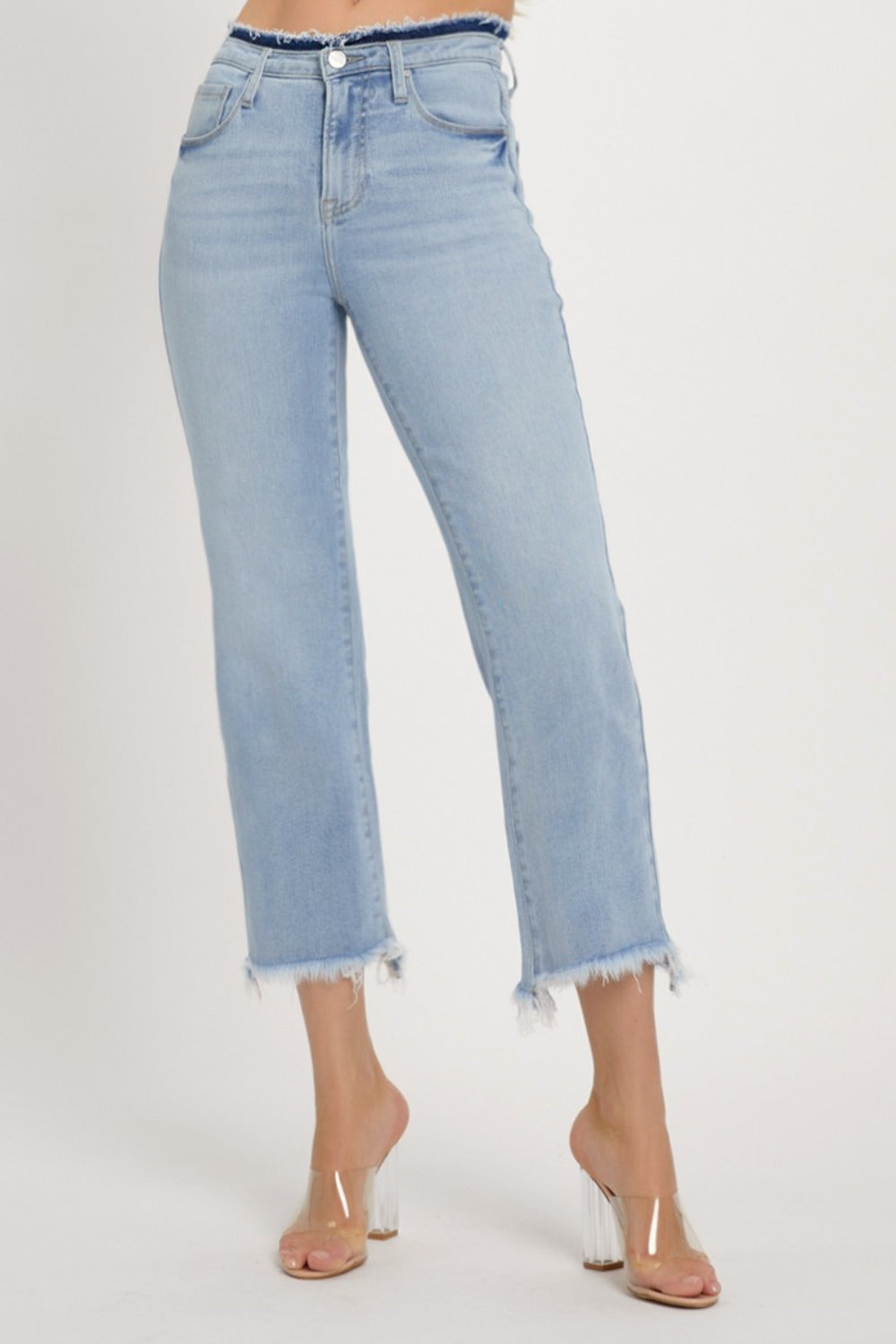RISEN Full Size High Rise Raw Edge Crop Jeans RISEN Full Size High Rise Raw Edge Crop Jeans