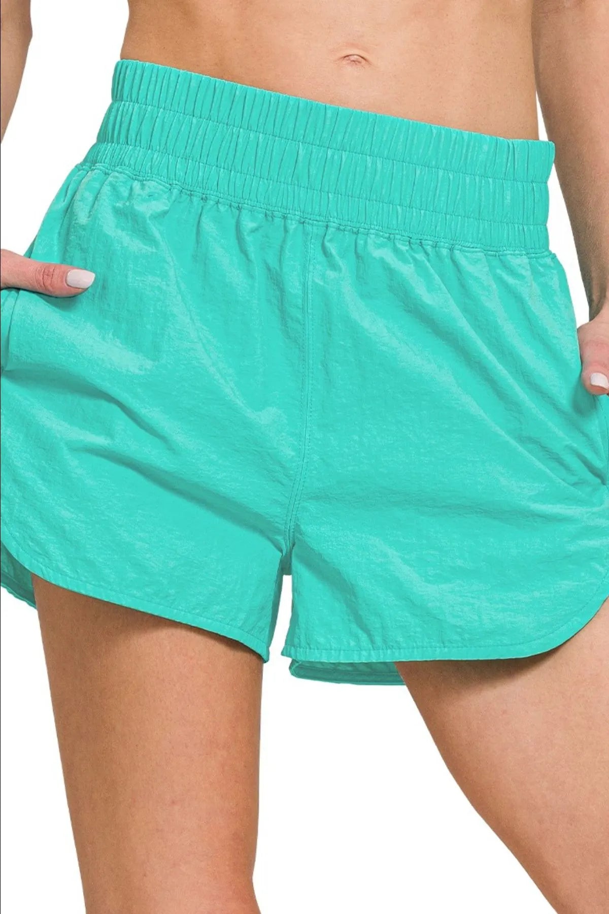 Zenana Windbreaker Smocked Waistband Running Shorts 357d7e33-c56d-4cfa-8209-0276f457b1f7-Max-Origin