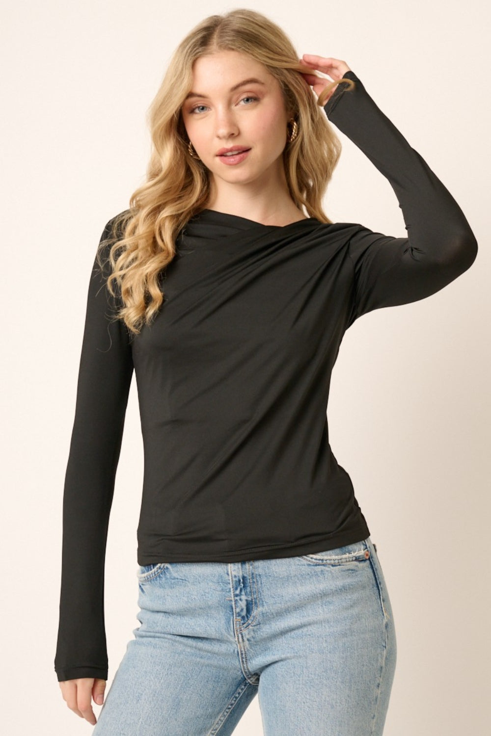 Mittoshop Ruched Long Sleeve Slim Top Mittoshop Ruched Long Sleeve Slim Top - TopFashionHQ