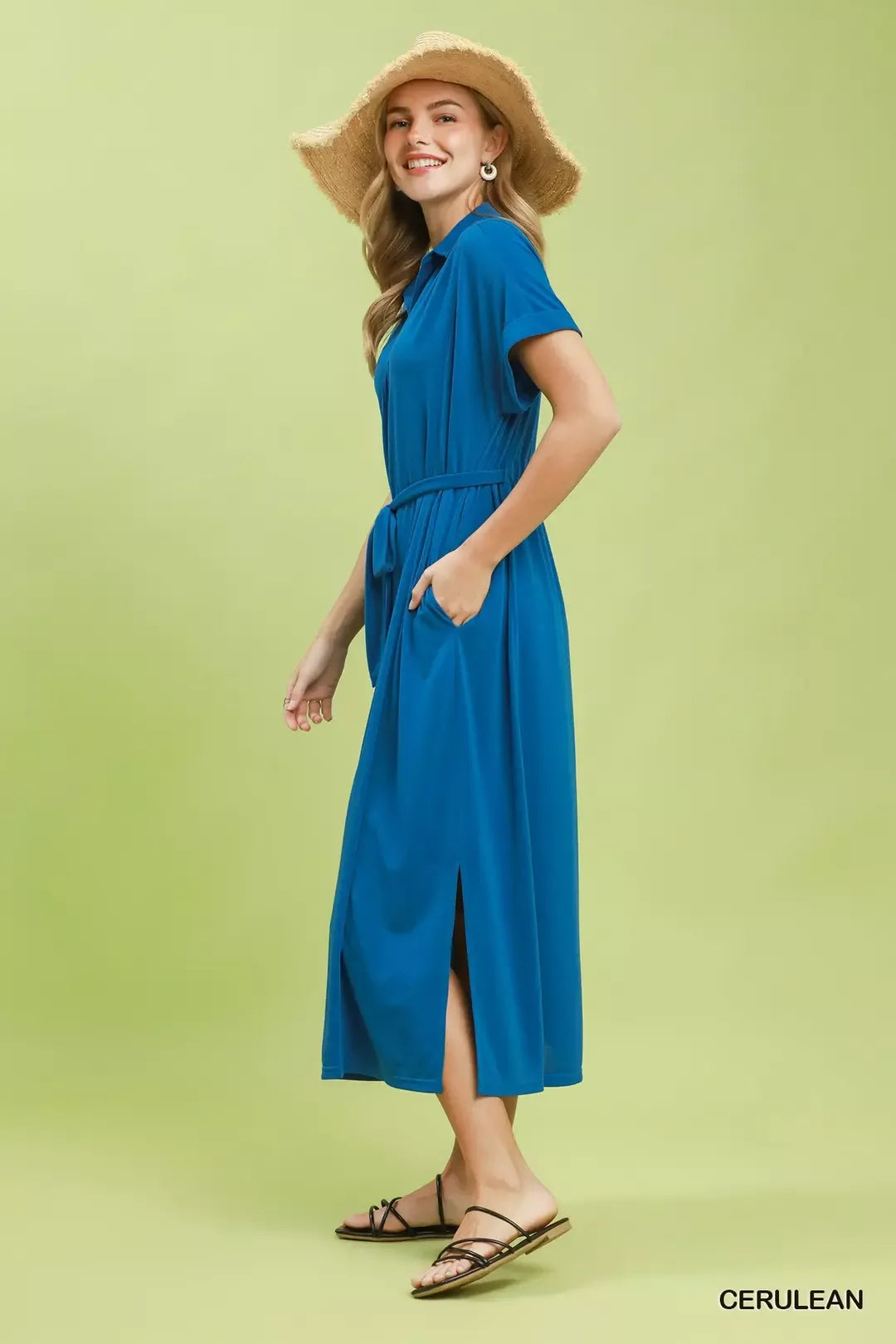 Umgee Collared Belted Midi Dress 35edf770-0f2d-454b-910d-4c6fe46546e3-Max-Origin