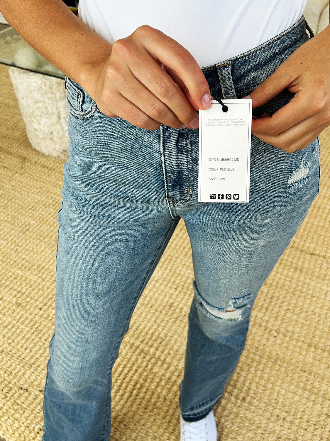 Judy Blue Full Size Mid Rise Destroyed Hem Distressed Jeans Judy Blue Full Size Mid Rise Destroyed Hem Distressed Jeans - TopFashionHQ