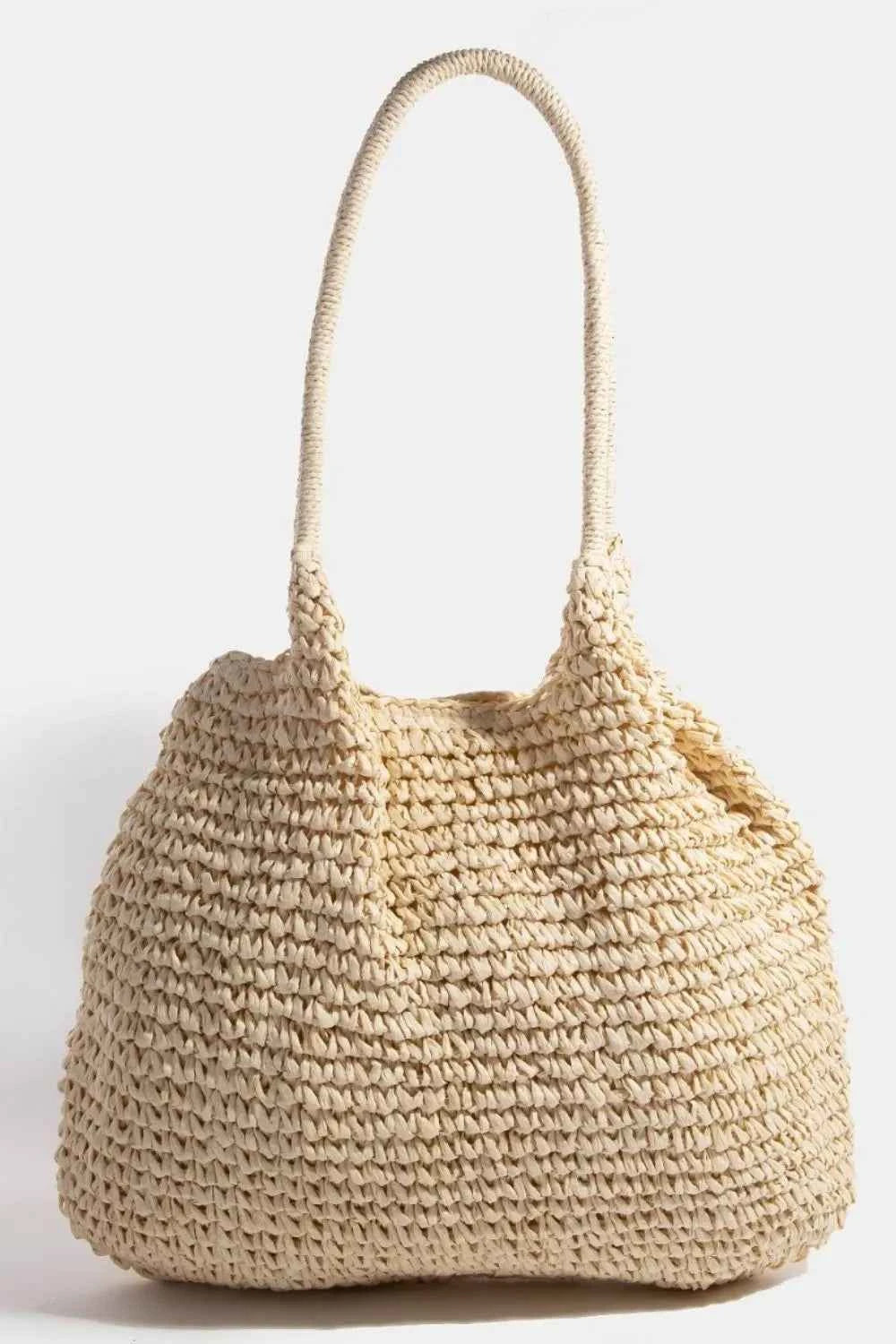 Fame Braided Long Handle Tote Bag Fame Braided Long Handle Tote Bag