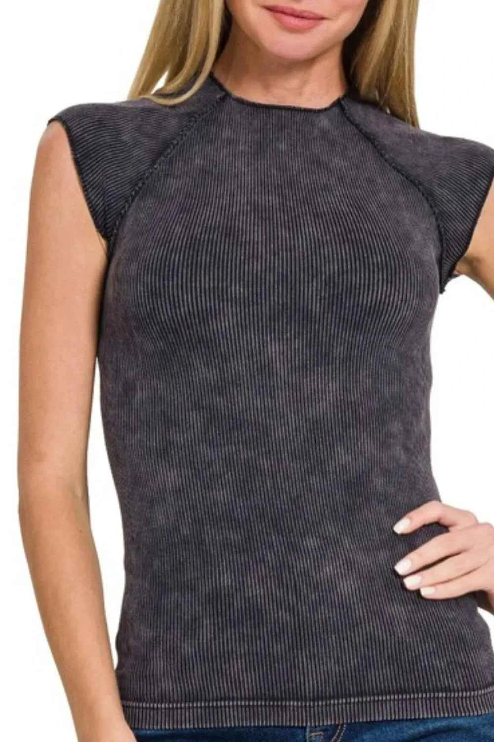 Zenana Washed Ribbed Seamless Top Zenana Washed Ribbed Seamless Top