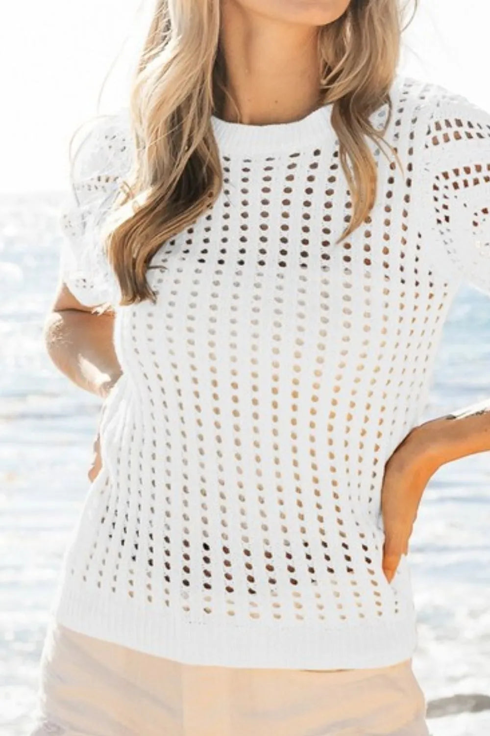 BiBi Crochet Knit Cover Up With Puff Sleeves 369b43fe-d513-47db-9cbe-e6a5f9dc4bea-Max-Origin