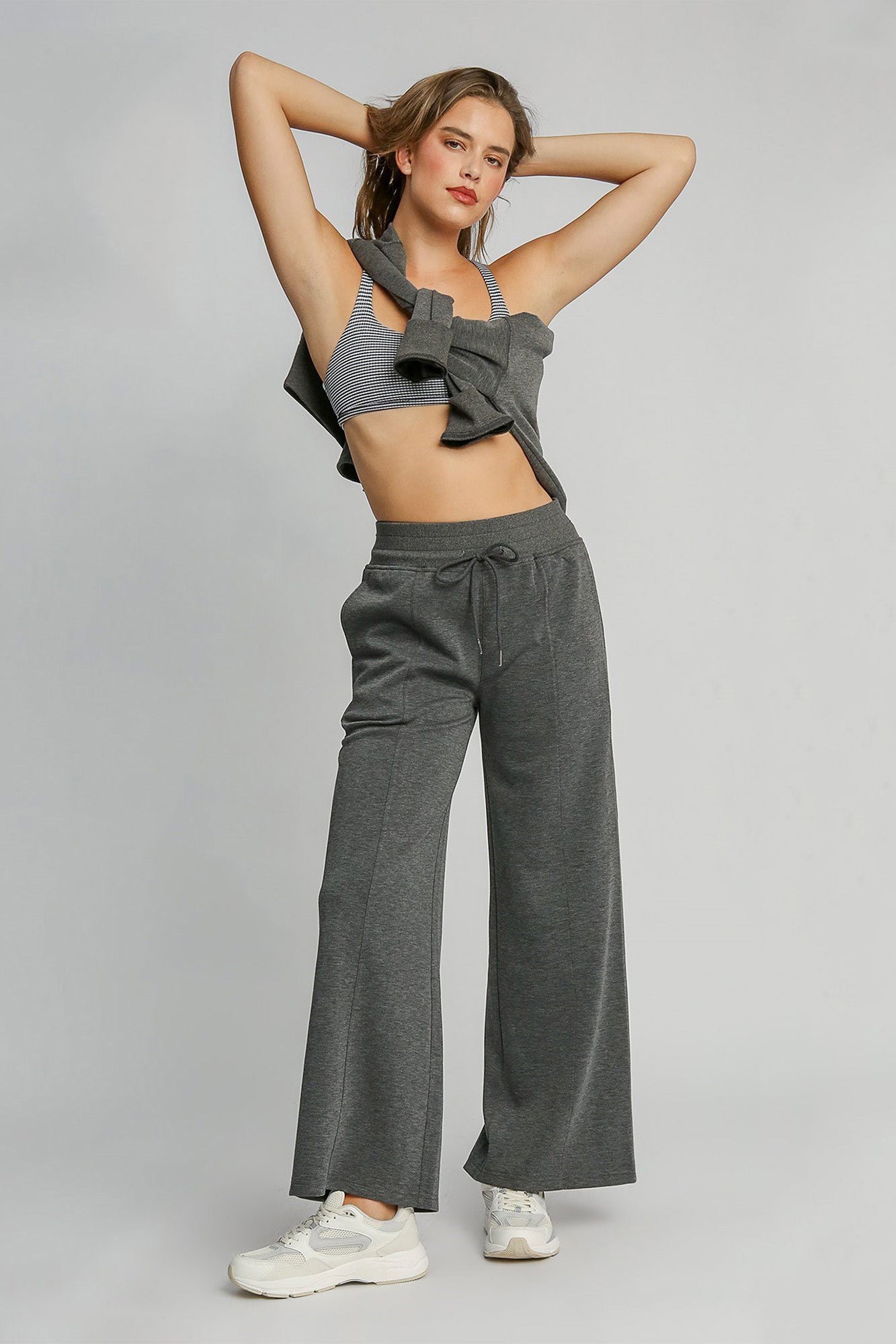 Umgee Full Size Drawstring Wide Leg Pants with Pockets Umgee Full Size Drawstring Wide Leg Pants with Pockets - TopFashionHQ