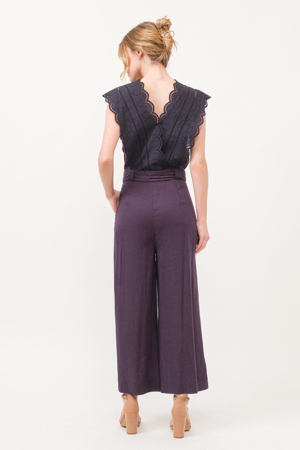 And The Why Laced Surplice Tie Waist Jumpsuit And The Why Laced Surplice Tie Waist Jumpsuit - TopFashionHQ