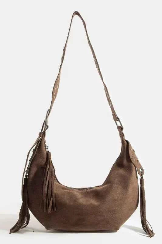Fame Half Moon Fringe Buckle Strap Hobo Bag Fame Half Moon Fringe Buckle Strap Hobo Bag