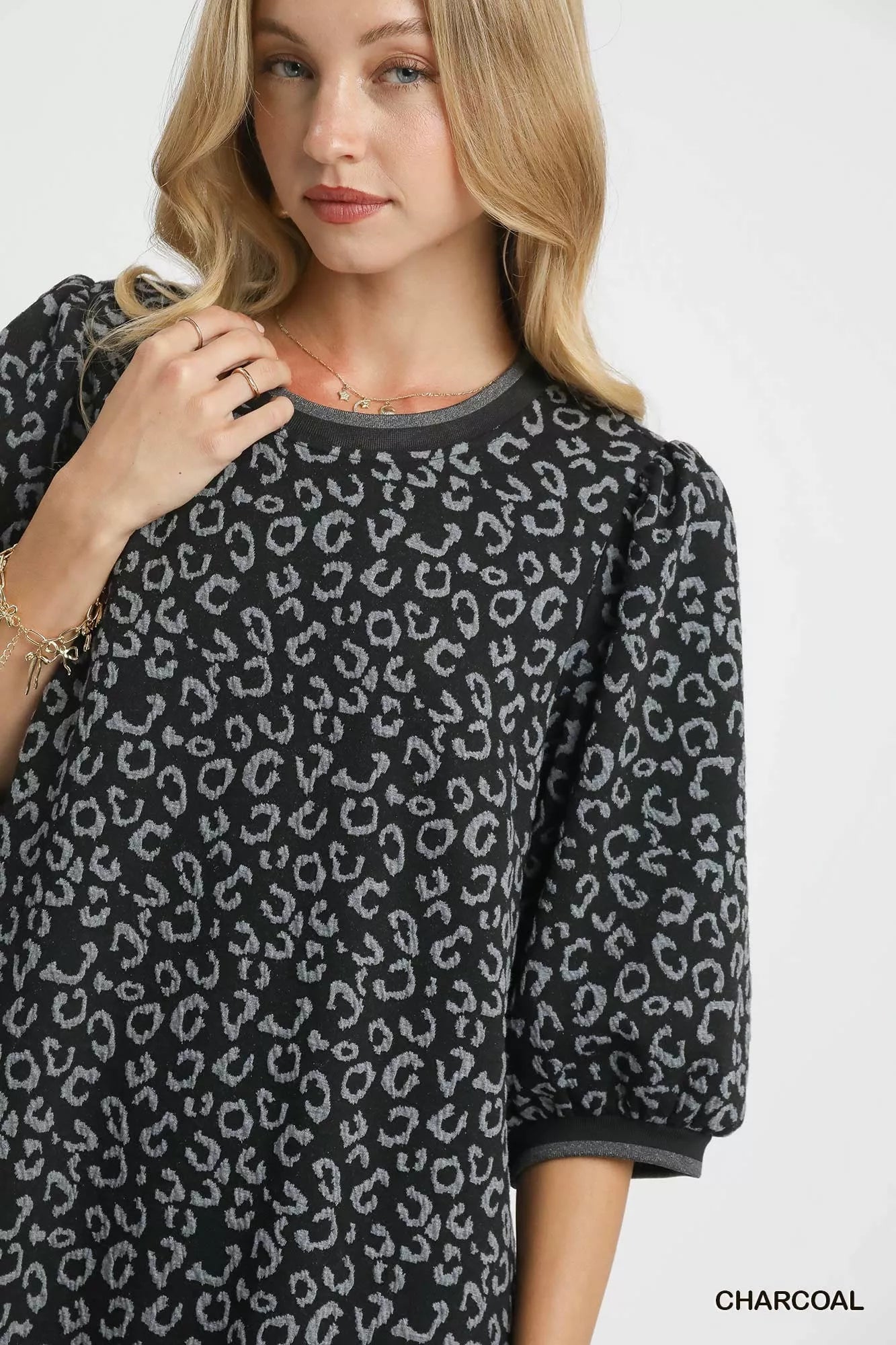 Umgee Leopard Print Jacquard Mini Dress 373219c8-5e19-4f08-8ab1-fdbb7e80af65-Max-Origin