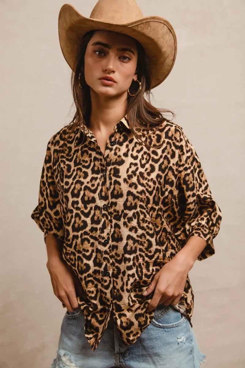 BiBi Leopard Prints Overseized Short Sleeves Top 3871f9d65e1e45ceae031a6488920157-Max-Origin