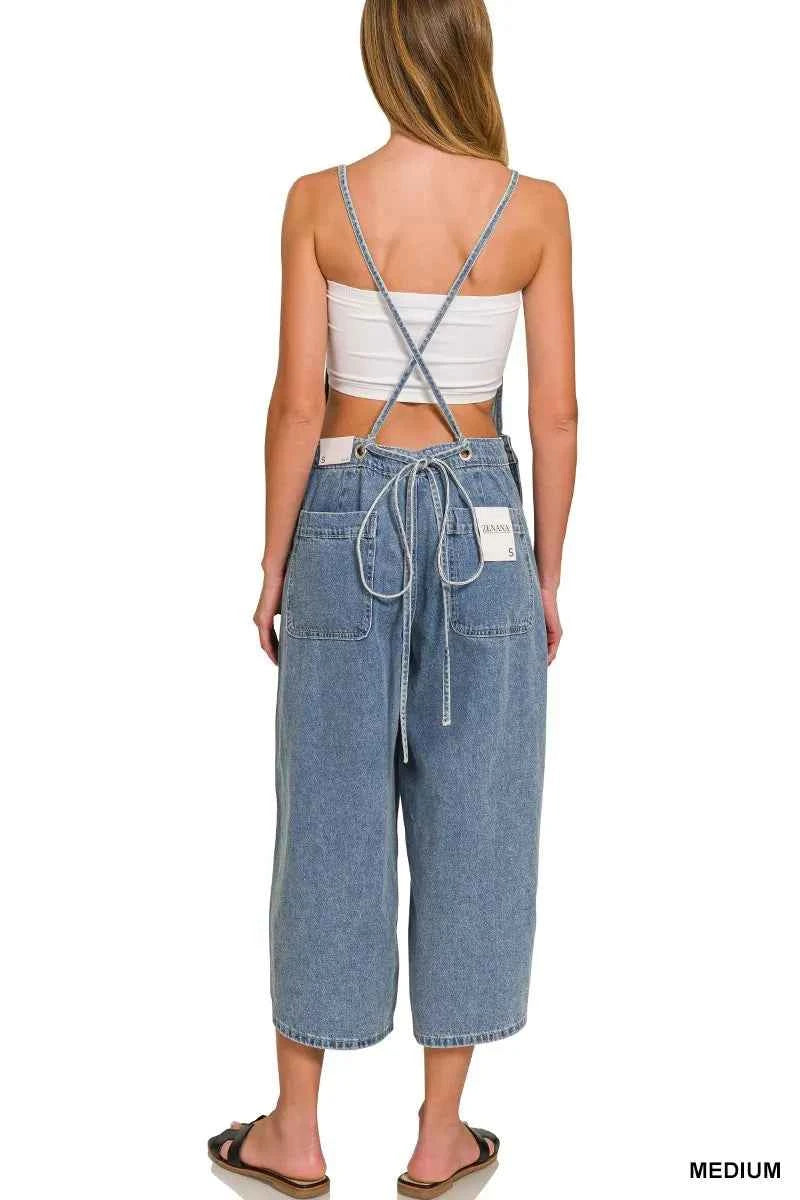 Zenana Denim Medium Washed Wide Leg Overalls Zenana Denim Medium Washed Wide Leg Overalls