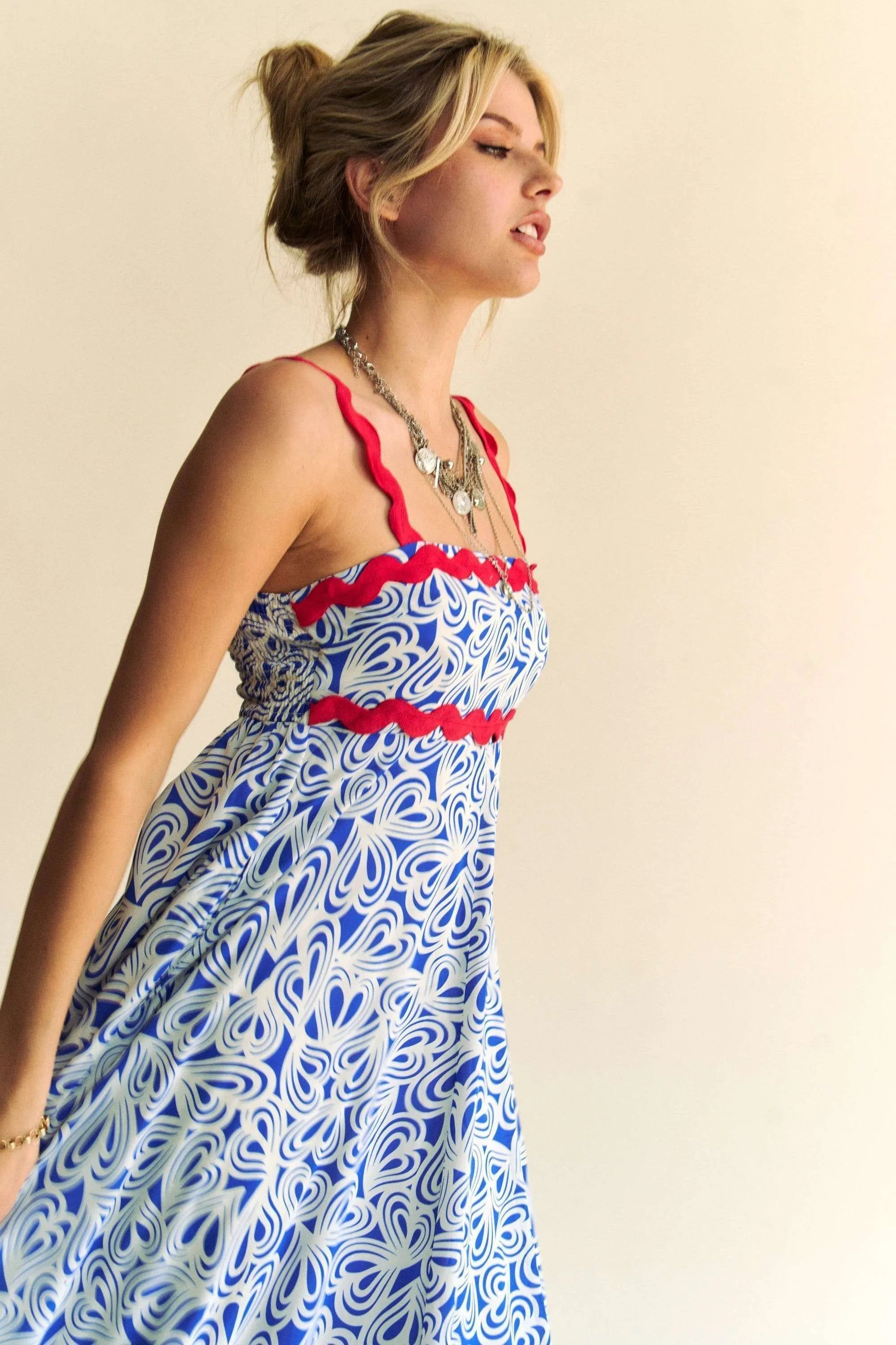 Davi & Dani Geo 2 Tone Printed Wavi Trim Tiered Maxi Dress 38ff7376aad04349bd76801c16f3bc82-Max-Origin