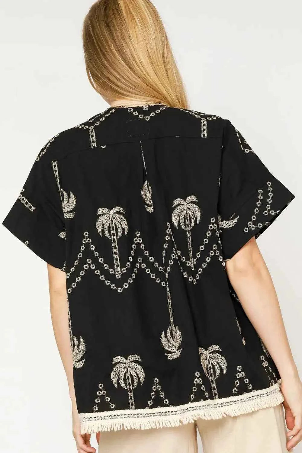 Umgee Open Front Embroidered Fringe Kimono Umgee Open Front Embroidered Fringe Kimono