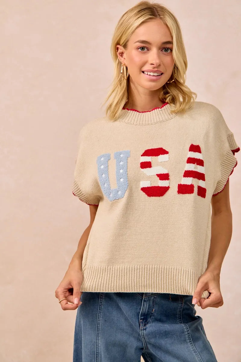 BiBi USA Patchwork Sweater Vest Top With Contrast Detail 39bd5f716c404600aa706b0a71243869-Max-Origin