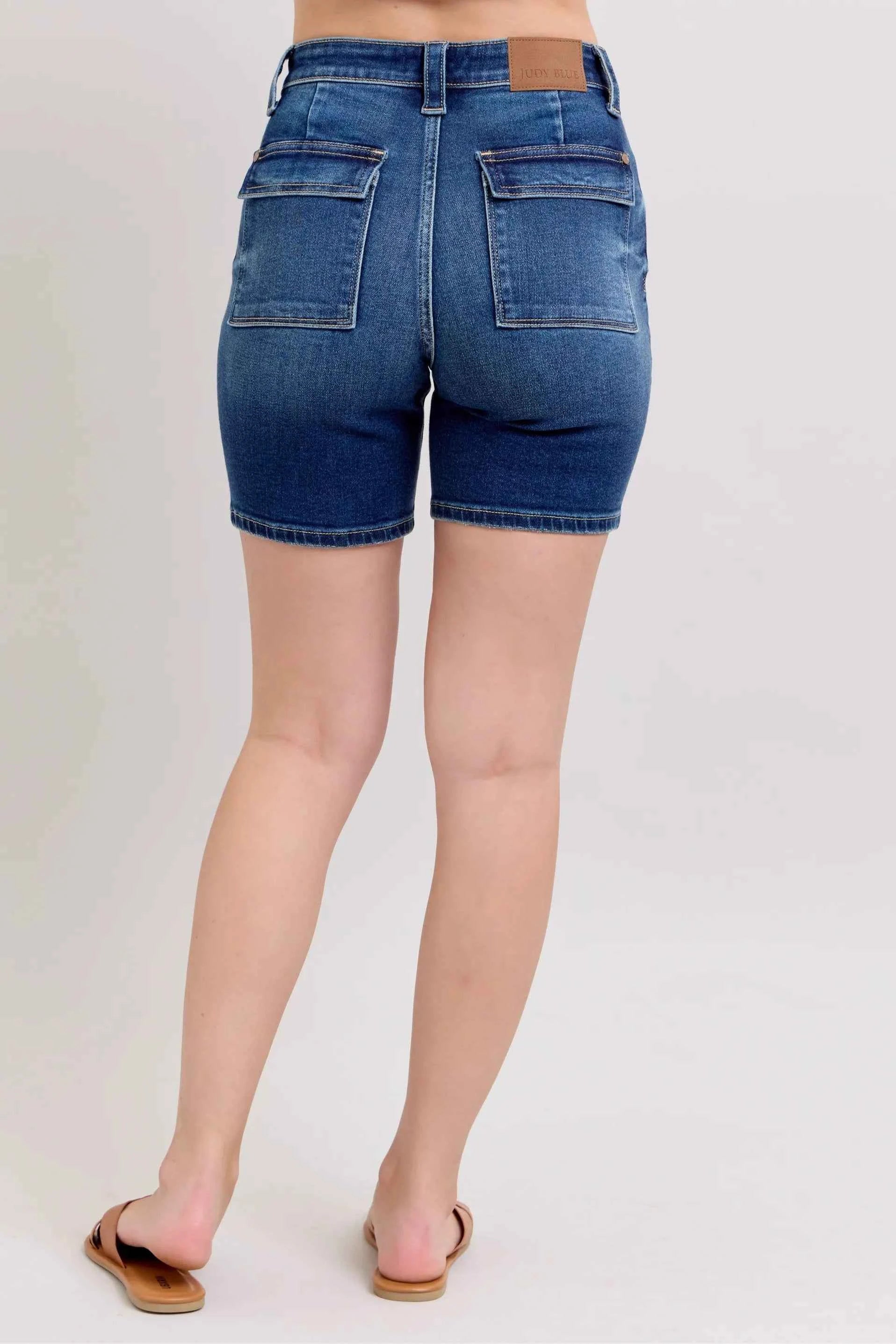 Judy Blue Full Size High Waist Bermudas Jeans W/ Back Flap Pockets Plus Size Judy Blue Full Size High Waist Bermudas Jeans W/ Back Flap Pockets Plus Size