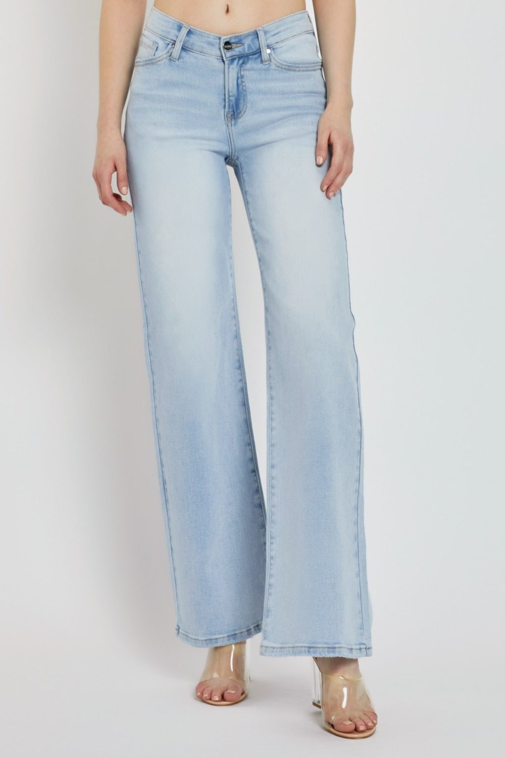 RISEN Full Size Wide Leg V Dipped Front Waist Jeans RISEN Full Size Wide Leg V Dipped Front Waist Jeans