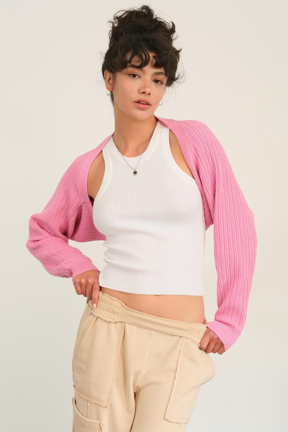 HYFVE Ribbed Knit Bolero Cardigan HYFVE Ribbed Knit Bolero Cardigan - TopFashionHQ