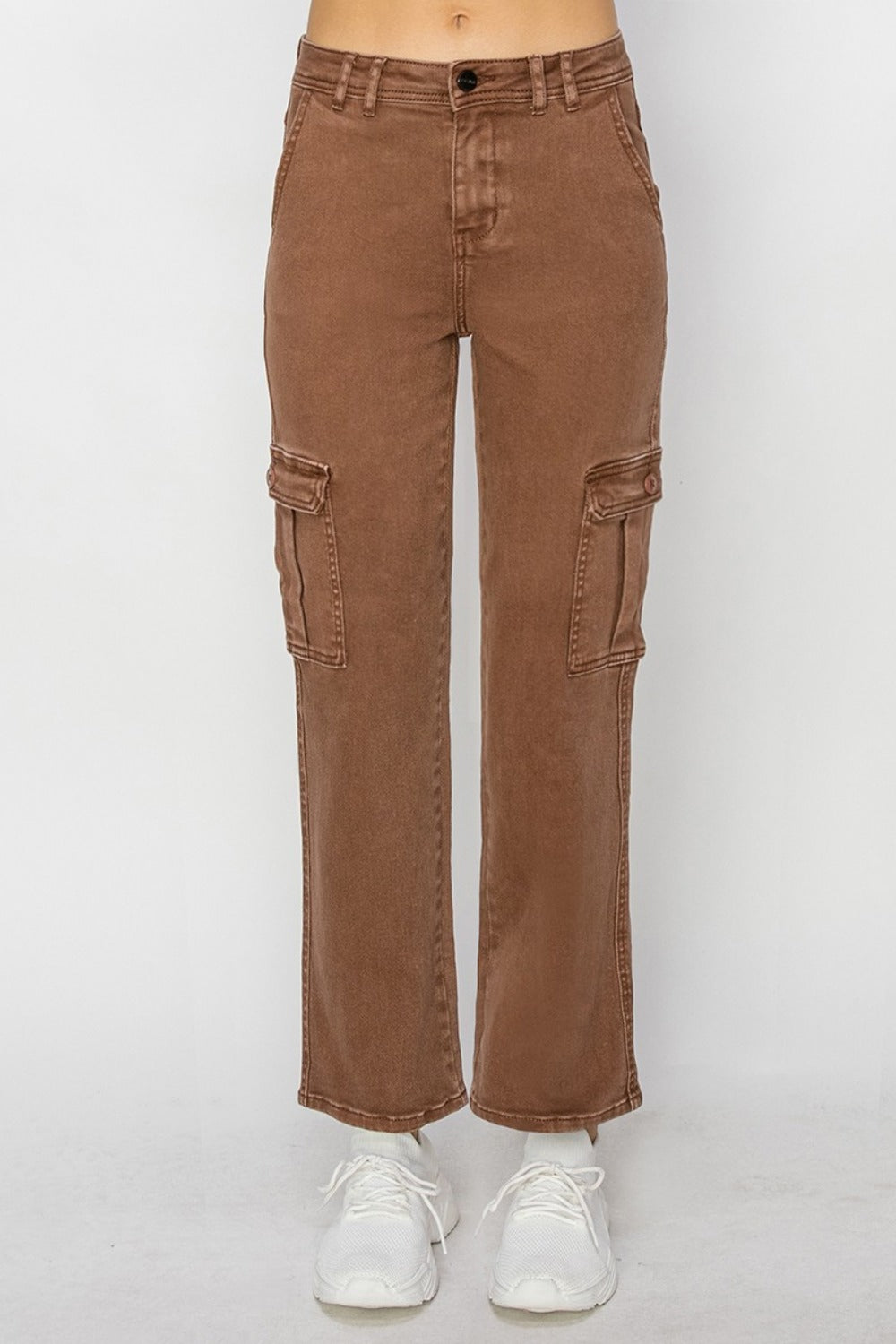 Risen Full Size High Rise Cargo Jeans Risen Full Size High Rise Cargo Jeans - TopFashionHQ